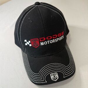 Dodge Motorsports NASCAR Hat Black Strapback Checkered Flag OSFA